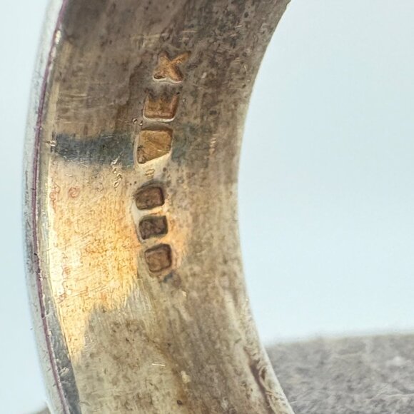 VTG Solid Sterling Silver 925 Scroll Greek Key Design Spinner Band Ring Size 9 - Picture 7 of 10